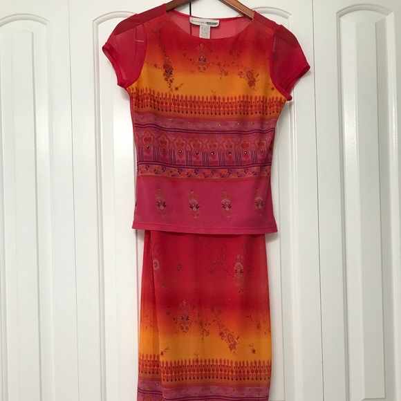 Red Orange Sunset Dress Set - Picture 1 of 7